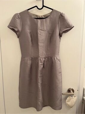 Pink Tartan Classic Grey Short-Sleeve A-Line Dress